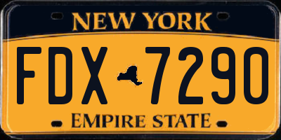 NY license plate FDX7290