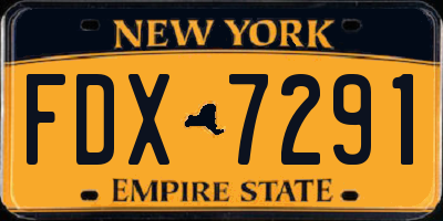 NY license plate FDX7291