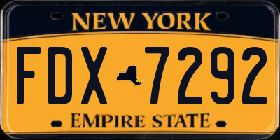 NY license plate FDX7292