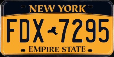 NY license plate FDX7295