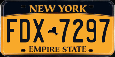 NY license plate FDX7297