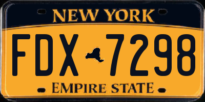 NY license plate FDX7298