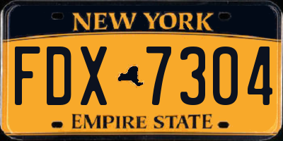 NY license plate FDX7304
