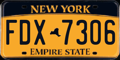 NY license plate FDX7306