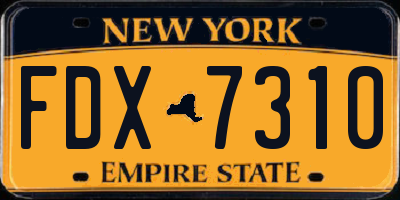 NY license plate FDX7310