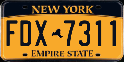 NY license plate FDX7311