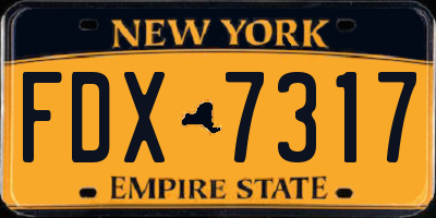 NY license plate FDX7317