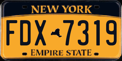 NY license plate FDX7319