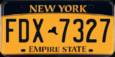 NY license plate FDX7327