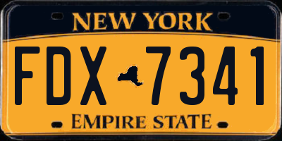 NY license plate FDX7341