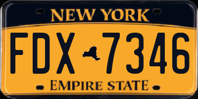 NY license plate FDX7346