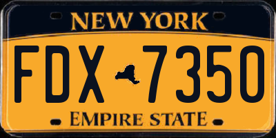 NY license plate FDX7350