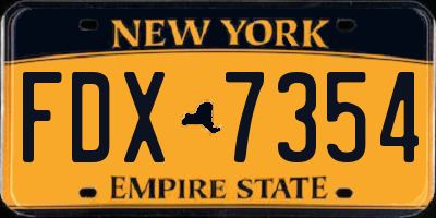 NY license plate FDX7354