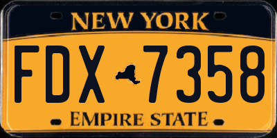 NY license plate FDX7358