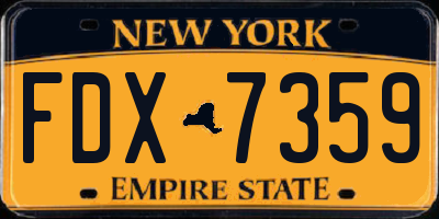 NY license plate FDX7359