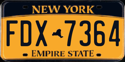 NY license plate FDX7364