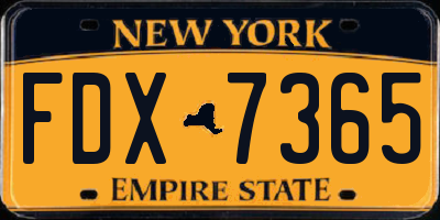 NY license plate FDX7365