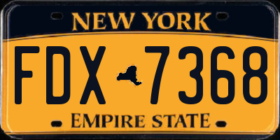 NY license plate FDX7368