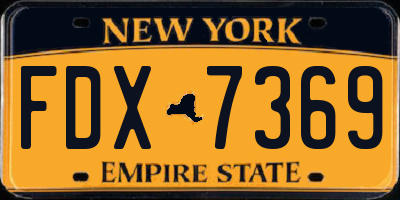 NY license plate FDX7369