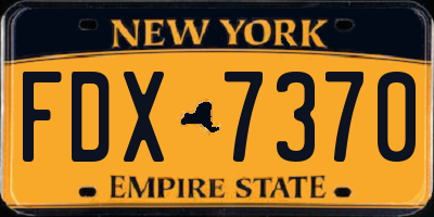 NY license plate FDX7370