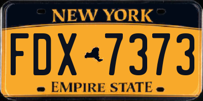 NY license plate FDX7373