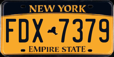NY license plate FDX7379