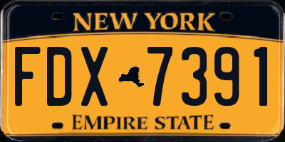 NY license plate FDX7391