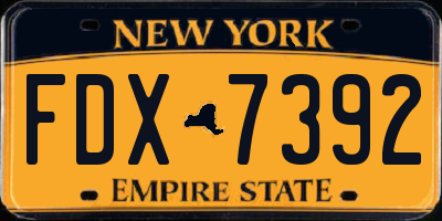 NY license plate FDX7392