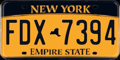 NY license plate FDX7394