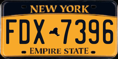 NY license plate FDX7396