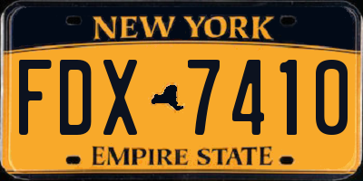 NY license plate FDX7410
