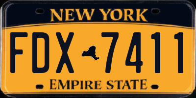 NY license plate FDX7411
