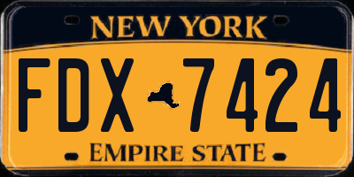 NY license plate FDX7424