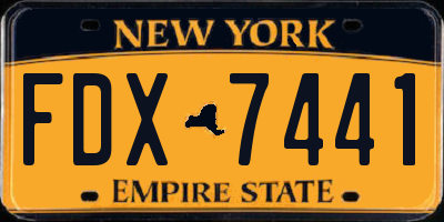 NY license plate FDX7441