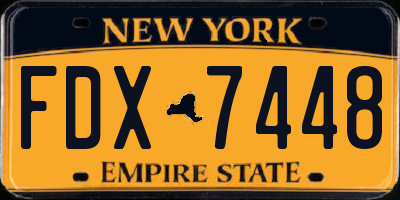 NY license plate FDX7448