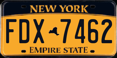 NY license plate FDX7462