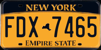NY license plate FDX7465