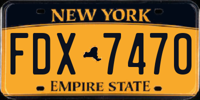 NY license plate FDX7470