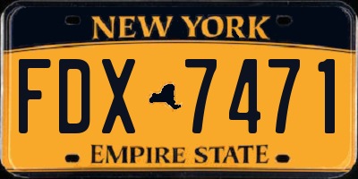 NY license plate FDX7471