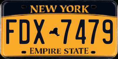 NY license plate FDX7479
