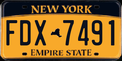 NY license plate FDX7491