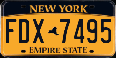 NY license plate FDX7495