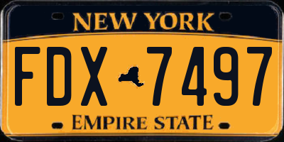 NY license plate FDX7497