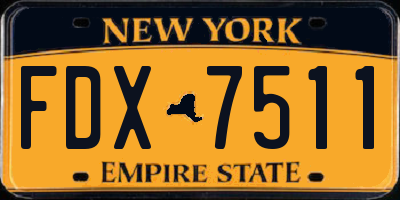 NY license plate FDX7511