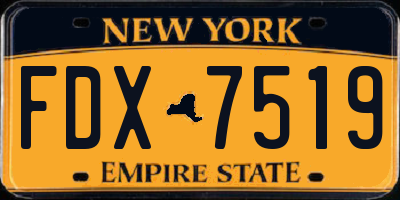 NY license plate FDX7519