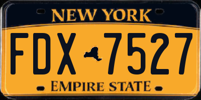 NY license plate FDX7527