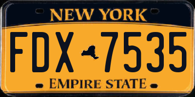 NY license plate FDX7535