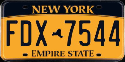 NY license plate FDX7544