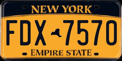 NY license plate FDX7570
