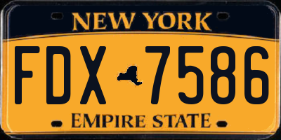 NY license plate FDX7586